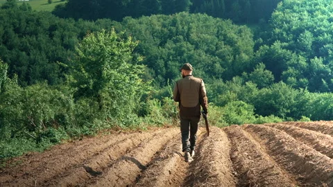 Hunter sneaking up on his prey Stock Footage 166733048