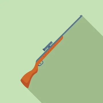 Hunter sniper icon flat vector. Weapon gun Stock Illustration