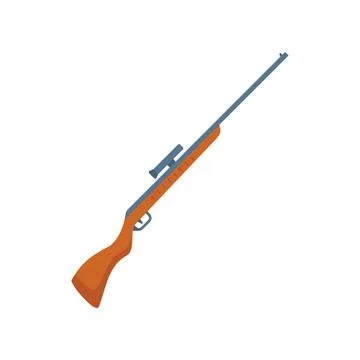Hunter sniper icon flat vector. Weapon gun Stock Illustration