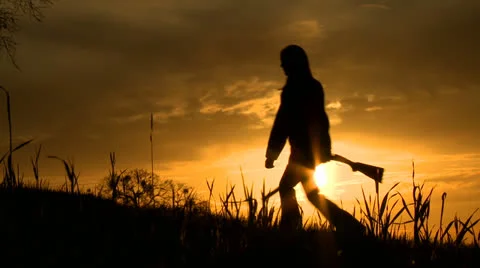 Hunter at sunset 04 HD Stock Footage 22799901
