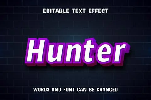 Hunter text - editable text effect Stock Illustration