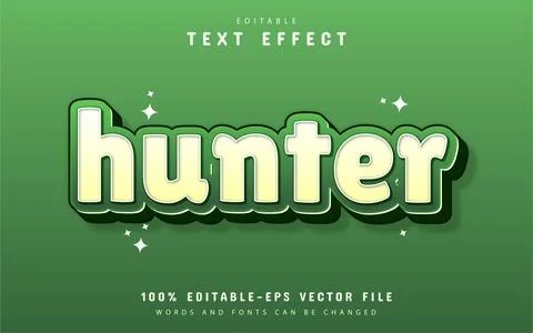 Hunter text effect Stock Illustration