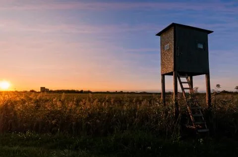 Hunter tower at sunset. Stock Photos