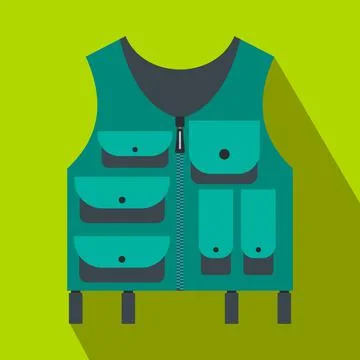 Hunter vest flat icon Stock Illustration
