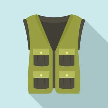 Hunter vest icon, flat style Stock Illustration