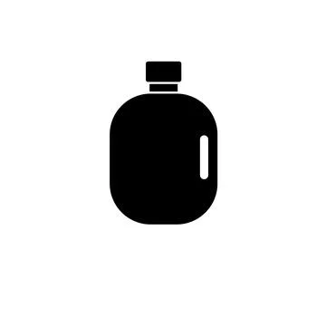 Hunter Water Bottle, Flask Solid Flat Vector Icon Isolated on White Backgroun Stock Illustration