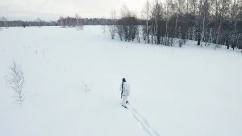 Hunter in the winter in the forest Stock Footage 169383062