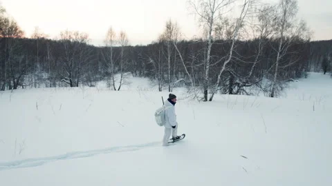 Hunter in the winter in the forest Stock Footage 169383124