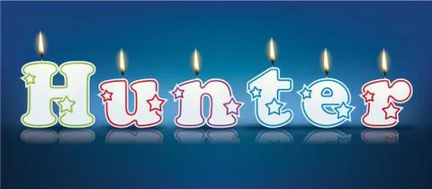 Hunter written with burning candles Stock Illustration