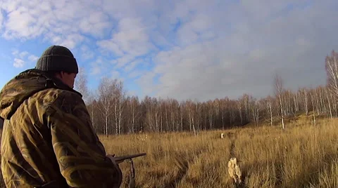 Hunters in the forest Stock Footage 32652396