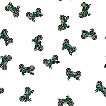 Hunting atv vector seamless pattern Stock Illustration