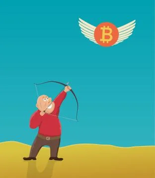Hunting for bitcoin. Stock Illustration