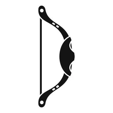 Hunting bow icon representing archery and hunting sports Stock Illustration
