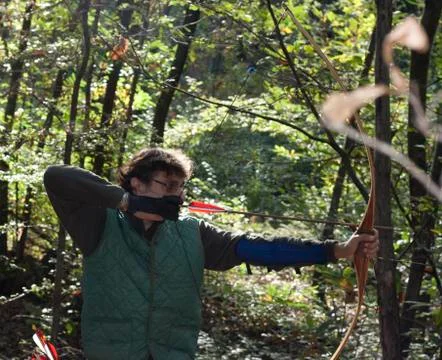 Hunting with a bow Stock Photos