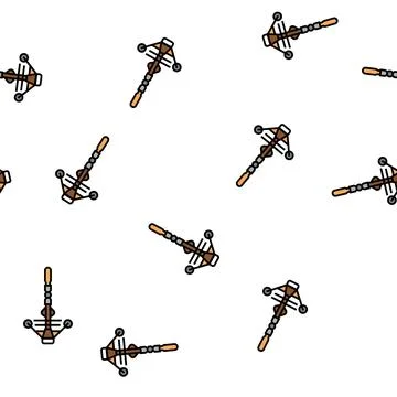 Hunting crossbow vector seamless pattern Stock Illustration