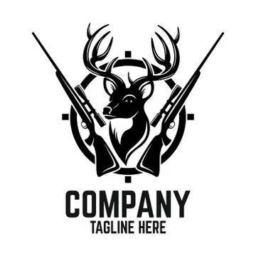 Hunting deer logo Stock Illustration