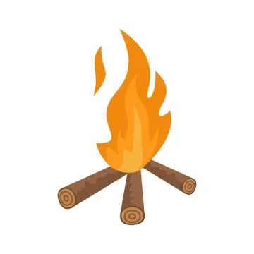 Hunting fire icon, flat style Stockillustratie