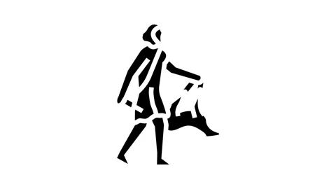 Hunting gathering human evolution glyph icon animation Stock Footage 326155550