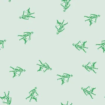 Hunting gathering human evolution glyph seamless pattern Illustrazione stock