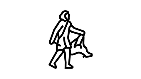 Hunting gathering human evolution line icon animation Stock Footage 326134035