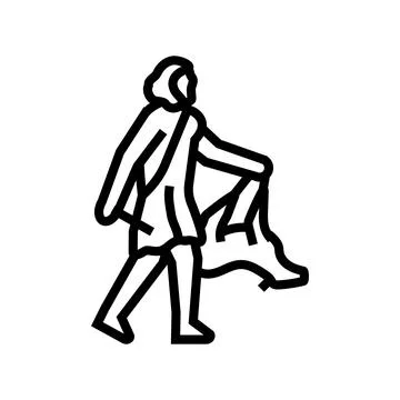 Hunting gathering human evolution line icon vector illustration Stock Illustration