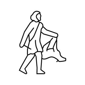 Hunting gathering human evolution line icon vector illustration Stock Illustration