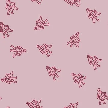 Hunting gathering human evolution line seamless pattern 스톡 일러스트