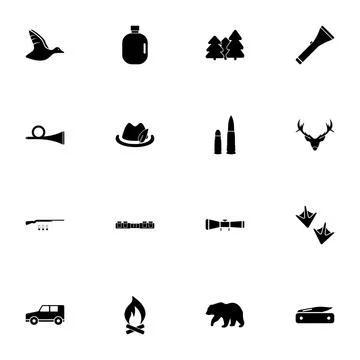 Hunting icon - Expand to any size - Change to any colour. Perfect Flat Vector Illustrazione stock