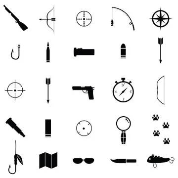 Hunting icon set Stock Illustration