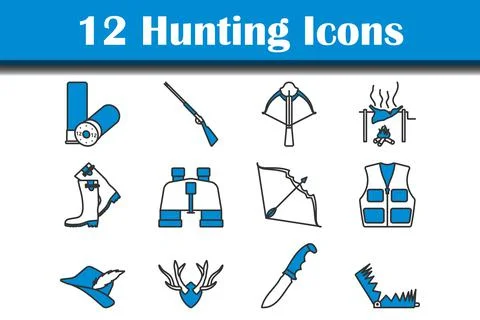 Hunting Icon Set Stock Illustration
