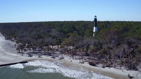 Hunting Island Lighthouse Vídeo Stock 85584949