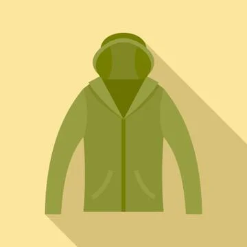 Hunting jacket icon, flat style Stock Illustration