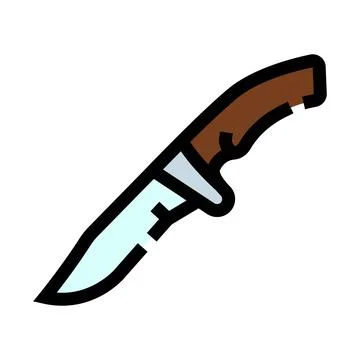 Hunting knife with brown handle vector illustration Illustration