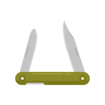 Hunting knife icon flat isolated Stock Illustration