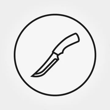 Hunting knife. Icon. Vector. Editable Thin line. Stock Illustration