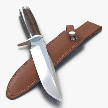 Hunting Knife Set 3D Model