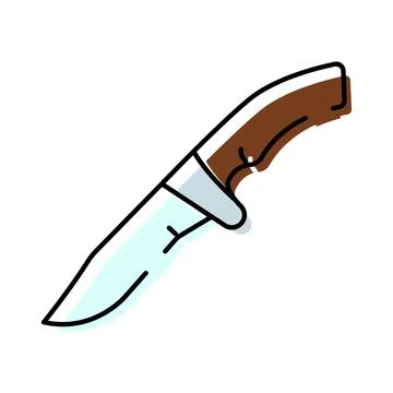 Hunting knife tool with sharp blade icon Stock Illustration