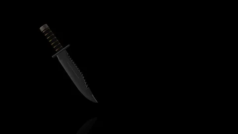 Hunting Knife Turns on itself - loop animation Stock Footage 251688870