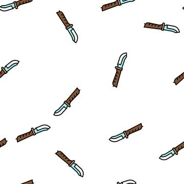 Hunting knife vector seamless pattern Stock Illustration