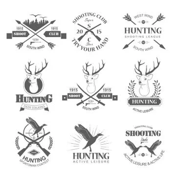HUNTING logos Stock Illustration