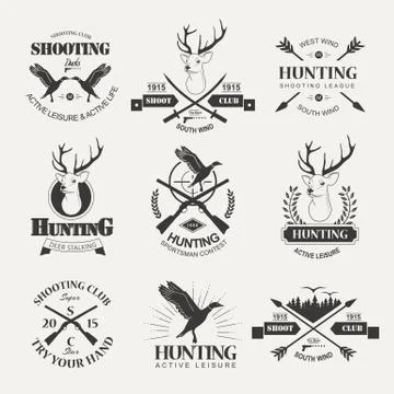 HUNTING logos Stock Illustration
