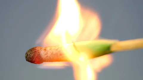 Hunting match burns on the background Stock Footage 87096771