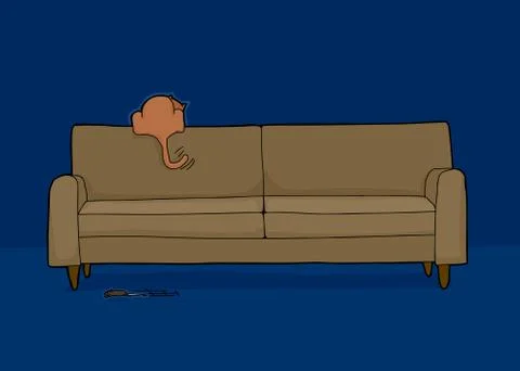 Hunting a Mouse in the Dark Illustrazione stock