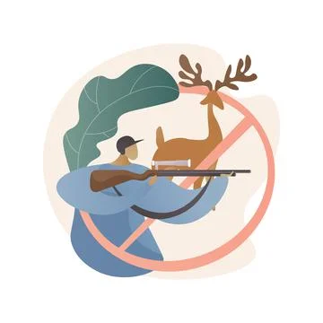 Hunting regulations abstract concept vector illustration. Stock Illustration