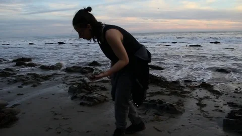 Hunting for rocks. Stock Footage 83175842