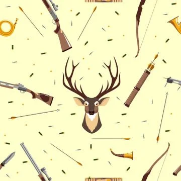 Hunting seamless pattern Illustrazione stock