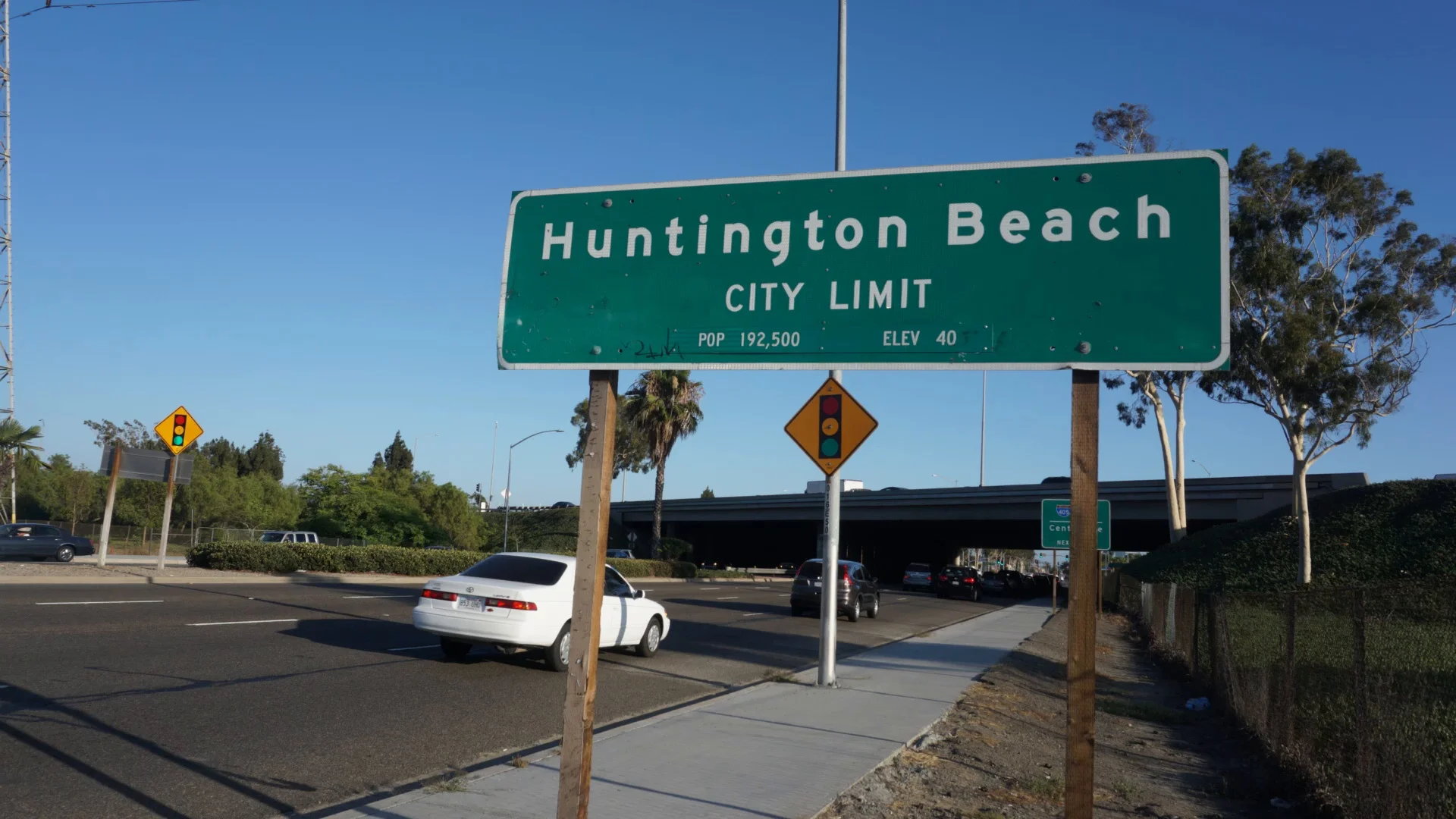 Huntington Beach Sign Timelapse Stock Footage 86184793