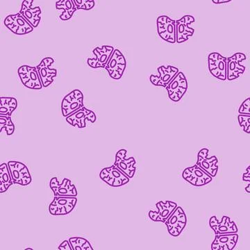 Huntingtons disease line vector seamless pattern Stock Illustration