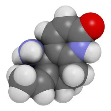 Huperzine A alkaloid molecule. 3D rendering. Stock Illustration
