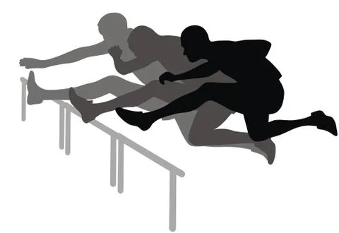 Hurdle race Stock Illustration